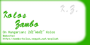 kolos zambo business card